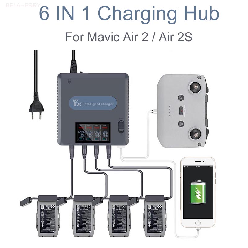 Drone Battery Balance Charger - 6 في 1 شاشة ديجيتال شاحن