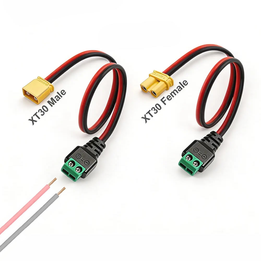 Drone Battery Connector - موصل XT30 ذكر وأنثى مع محول