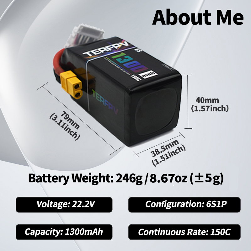 بطارية ليثيوم بوليمر TERFPV 6S - مراجعة Drone Battery Plate وسعره