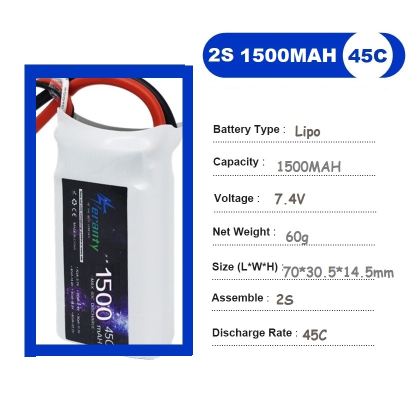 2 قطعة 7.4 فولت يبو 2S بطارية  - مراجعة Drone Battery Lipo وسعره