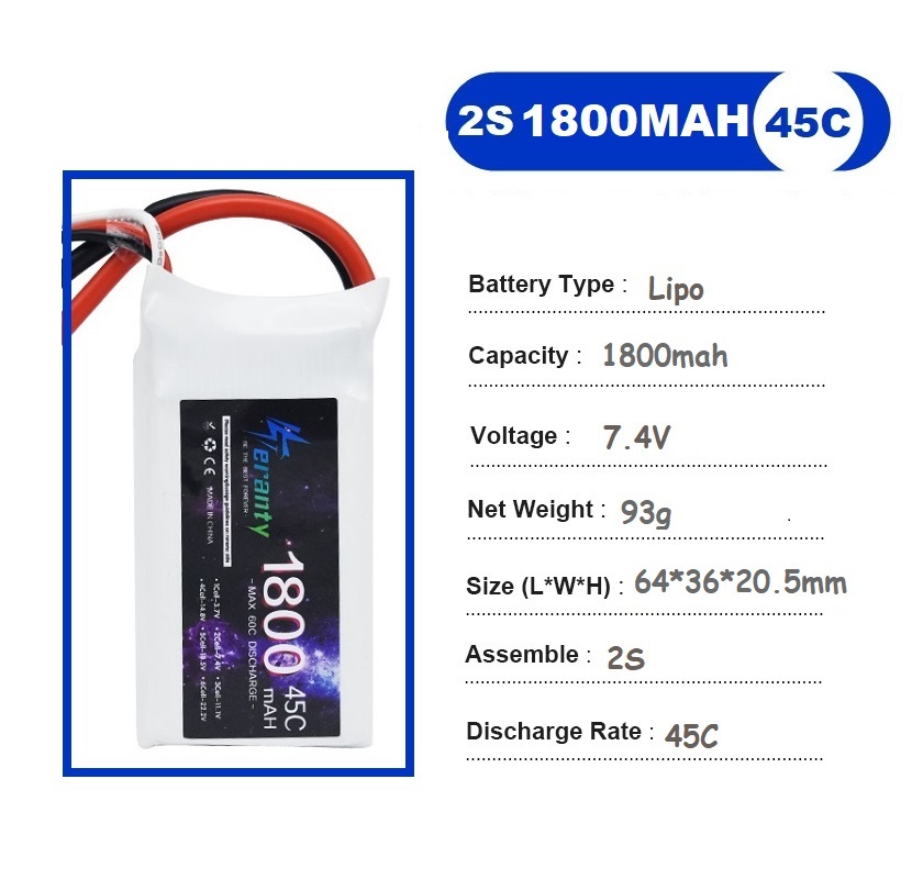 2 قطعة 7.4 فولت يبو 2S بطارية  - مراجعة Drone Battery Lipo وسعره