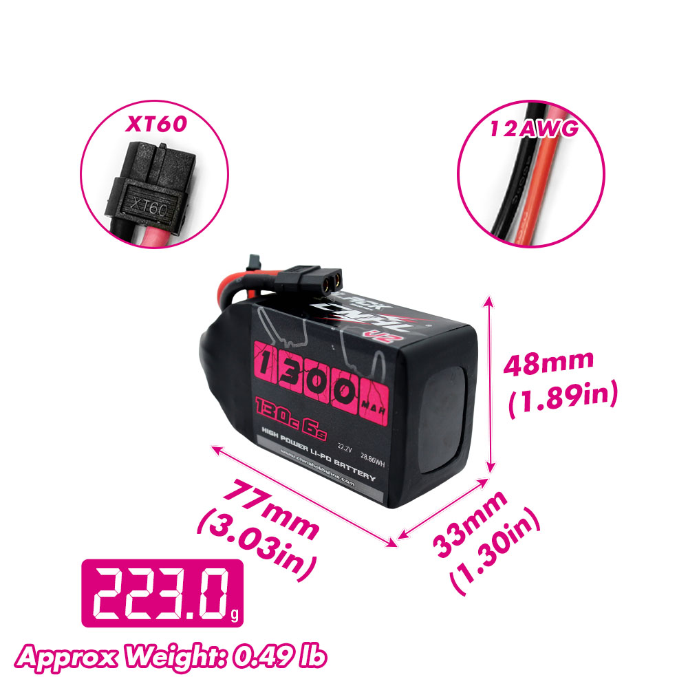 بطاريتان CNHL 6S 22.2V ليثيوم  - مراجعة Drone Battery 6S وسعره
